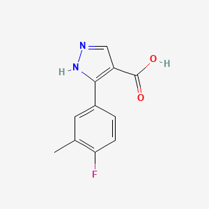 molecular formula C11H9FN2O2 B13601510 5-(4-fluoro-3-methylphenyl)-1H-pyrazole-4-carboxylicacid 