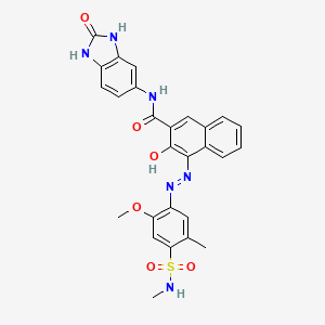 molecular formula C27H24N6O6S B1360153 N-(2,3-dihydro-2-oxo-1H-benzimidazol-5-yl)-3-hydroxy-4-[[2-methoxy-5-methyl-4-[(methylamino)sulphonyl]phenyl]azo]naphthalene-2-carboxamide CAS No. 51920-12-8