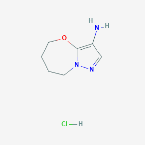 5H,6H,7H,8H-pyrazolo[3,2-b][1,3]oxazepin-3-aminehydrochloride