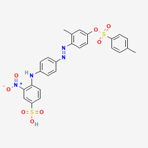 molecular formula C26H22N4O8S2 B1360158 4-(4-((2-Methyl-4-(((p-tolyl)sulphonyl)oxy)phenyl)azo)anilino)-3-nitrobenzenesulphonic acid CAS No. 52636-61-0
