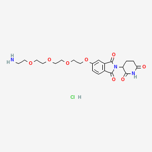 molecular formula C21H28ClN3O8 B13601614 5-(2-{2-[2-(2-aminoethoxy)ethoxy]ethoxy}ethoxy)-2-(2,6-dioxopiperidin-3-yl)-2,3-dihydro-1H-isoindole-1,3-dionehydrochloride 