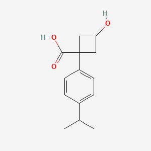 3-Hydroxy-1-(4-isopropylphenyl)cyclobutane-1-carboxylic acid