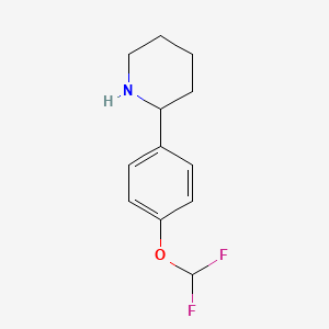 molecular formula C12H15F2NO B13601653 2-(4-(Difluoromethoxy)phenyl)piperidine 