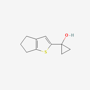 molecular formula C10H12OS B13601697 1-(5,6-dihydro-4H-cyclopenta[b]thiophen-2-yl)cyclopropan-1-ol 