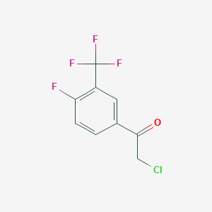 molecular formula C9H5ClF4O B13601727 4'-Fluoro-3'-(trifluoromethyl)phenacyl chloride 