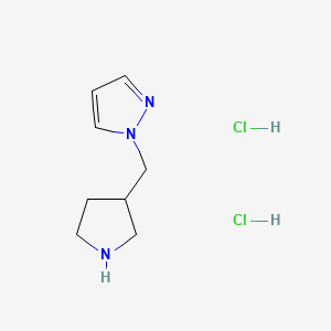 molecular formula C8H15Cl2N3 B13601785 1-[(pyrrolidin-3-yl)methyl]-1H-pyrazoledihydrochloride 