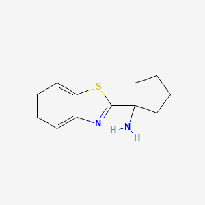 molecular formula C12H14N2S B13601787 1-(Benzo[d]thiazol-2-yl)cyclopentan-1-amine 