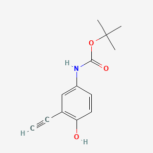 molecular formula C13H15NO3 B13601824 tert-Butyl (3-ethynyl-4-hydroxyphenyl)carbamate 