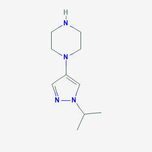 molecular formula C10H18N4 B13601827 1-(1-Isopropyl-1h-pyrazol-4-yl)piperazine 