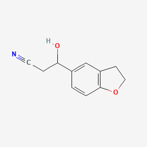 molecular formula C11H11NO2 B13601842 3-(2,3-Dihydrobenzofuran-5-yl)-3-hydroxypropanenitrile 