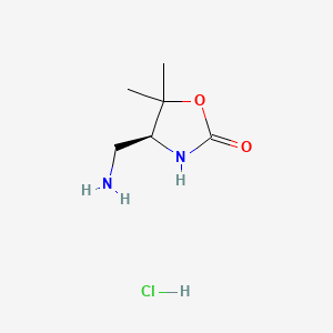 molecular formula C6H13ClN2O2 B13601845 (4S)-4-(aminomethyl)-5,5-dimethyl-1,3-oxazolidin-2-onehydrochloride CAS No. 2792161-89-6