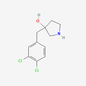 molecular formula C11H13Cl2NO B13601897 3-(3,4-Dichlorobenzyl)pyrrolidin-3-ol 