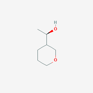 molecular formula C7H14O2 B13601905 (1r)-1-(Tetrahydro-2h-pyran-3-yl)ethan-1-ol 