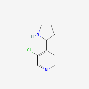 molecular formula C9H11ClN2 B13601976 3-Chloro-4-(pyrrolidin-2-yl)pyridine 