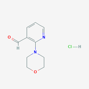 molecular formula C10H13ClN2O2 B13601978 2-(Morpholin-4-yl)pyridine-3-carbaldehydehydrochloride 