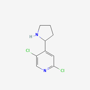 molecular formula C9H10Cl2N2 B13601994 2,5-Dichloro-4-(pyrrolidin-2-yl)pyridine 