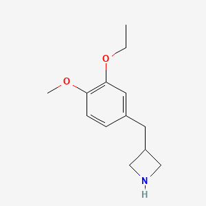 molecular formula C13H19NO2 B13602072 3-(3-Ethoxy-4-methoxybenzyl)azetidine 