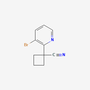 molecular formula C10H9BrN2 B13602078 1-(3-Bromopyridin-2-yl)cyclobutane-1-carbonitrile 