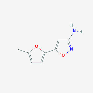 molecular formula C8H8N2O2 B13602095 5-(5-Methylfuran-2-yl)isoxazol-3-amine 