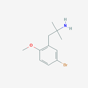 molecular formula C11H16BrNO B13602097 1-(5-Bromo-2-methoxyphenyl)-2-methylpropan-2-amine 