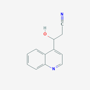 3-Hydroxy-3-(quinolin-4-yl)propanenitrile