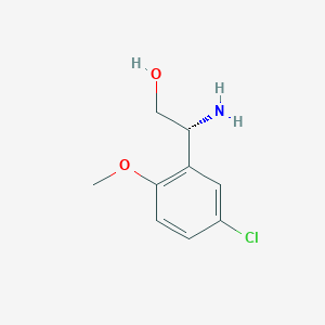 molecular formula C9H12ClNO2 B13602216 (2R)-2-Amino-2-(5-chloro-2-methoxyphenyl)ethan-1-OL 