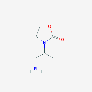 molecular formula C6H12N2O2 B13602301 3-(1-Aminopropan-2-yl)oxazolidin-2-one 