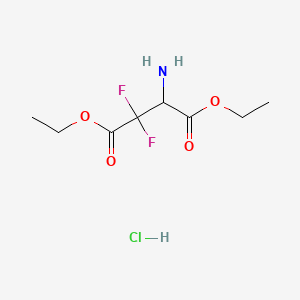 molecular formula C8H14ClF2NO4 B13602317 1,4-Diethyl3-amino-2,2-difluorobutanedioatehydrochloride 