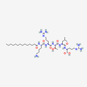 molecular formula C42H82N12O8 B1360233 N-肉豆蔻酰基-赖氨酰-精氨酰-苏氨酰-亮氨酰-精氨酸 CAS No. 125678-68-4