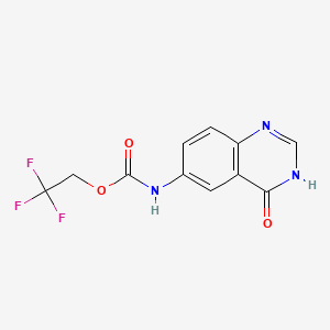 molecular formula C11H8F3N3O3 B13602332 2,2,2-trifluoroethyl N-(4-oxo-1,4-dihydroquinazolin-6-yl)carbamate 