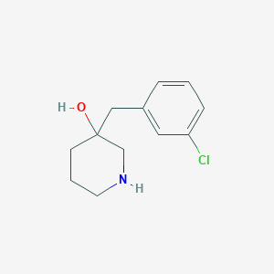 molecular formula C12H16ClNO B13602389 3-(3-Chlorobenzyl)piperidin-3-ol 