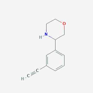 molecular formula C12H13NO B13602400 3-(3-Ethynylphenyl)morpholine 