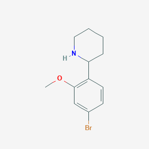 molecular formula C12H16BrNO B13602410 2-(4-Bromo-2-methoxyphenyl)piperidine 