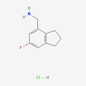 molecular formula C10H13ClFN B13602437 1-(6-fluoro-2,3-dihydro-1H-inden-4-yl)methanaminehydrochloride 