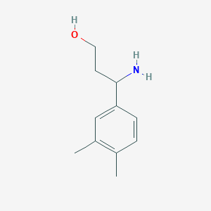 molecular formula C11H17NO B13602519 3-Amino-3-(3,4-dimethylphenyl)propan-1-ol 