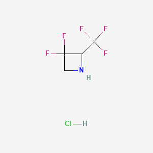 molecular formula C4H5ClF5N B13602545 3,3-Difluoro-2-(trifluoromethyl)azetidinehydrochloride 