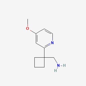 molecular formula C11H16N2O B13602572 [1-(4-Methoxypyridin-2-yl)cyclobutyl]methanamine 