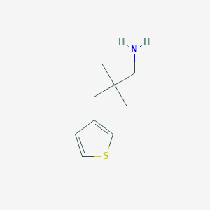 molecular formula C9H15NS B13602609 2,2-Dimethyl-3-(thiophen-3-yl)propan-1-amine 