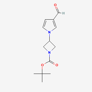 molecular formula C13H18N2O3 B13602644 tert-butyl3-(3-formyl-1H-pyrrol-1-yl)azetidine-1-carboxylate 