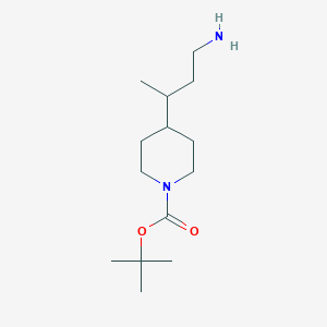 molecular formula C14H28N2O2 B13602710 Tert-butyl 4-(4-aminobutan-2-yl)piperidine-1-carboxylate 