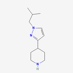 molecular formula C12H21N3 B13602732 4-[1-(2-methylpropyl)-1H-pyrazol-3-yl]Piperidine 