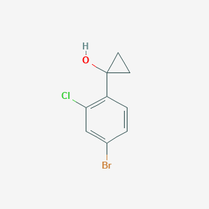 molecular formula C9H8BrClO B13602733 1-(4-Bromo-2-chlorophenyl)cyclopropan-1-ol 