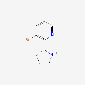 molecular formula C9H11BrN2 B13602799 3-Bromo-2-(pyrrolidin-2-yl)pyridine 