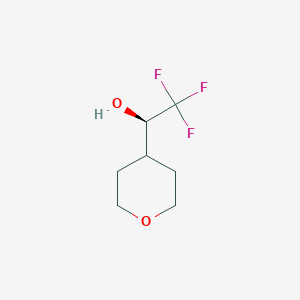 molecular formula C7H11F3O2 B13602801 (1R)-2,2,2-trifluoro-1-(oxan-4-yl)ethan-1-ol 