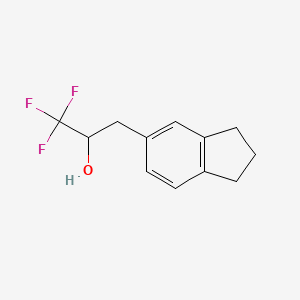 molecular formula C12H13F3O B13602807 3-(2,3-dihydro-1H-inden-5-yl)-1,1,1-trifluoropropan-2-ol 