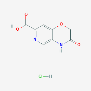 molecular formula C8H7ClN2O4 B13602816 3-oxo-2H,3H,4H-pyrido[4,3-b][1,4]oxazine-7-carboxylicacidhydrochloride 