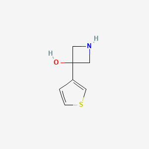 molecular formula C7H9NOS B13602826 3-(Thiophen-3-yl)azetidin-3-ol 