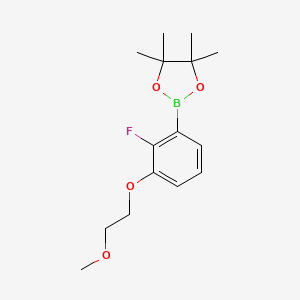 molecular formula C15H22BFO4 B13602829 2-(2-Fluoro-3-(2-methoxyethoxy)phenyl)-4,4,5,5-tetramethyl-1,3,2-dioxaborolane 