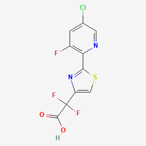 molecular formula C10H4ClF3N2O2S B13602840 2-[2-(5-Chloro-3-fluoropyridin-2-yl)-1,3-thiazol-4-yl]-2,2-difluoroaceticacid 