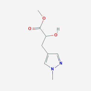 molecular formula C8H12N2O3 B13602896 Methyl 2-hydroxy-3-(1-methyl-1h-pyrazol-4-yl)propanoate 